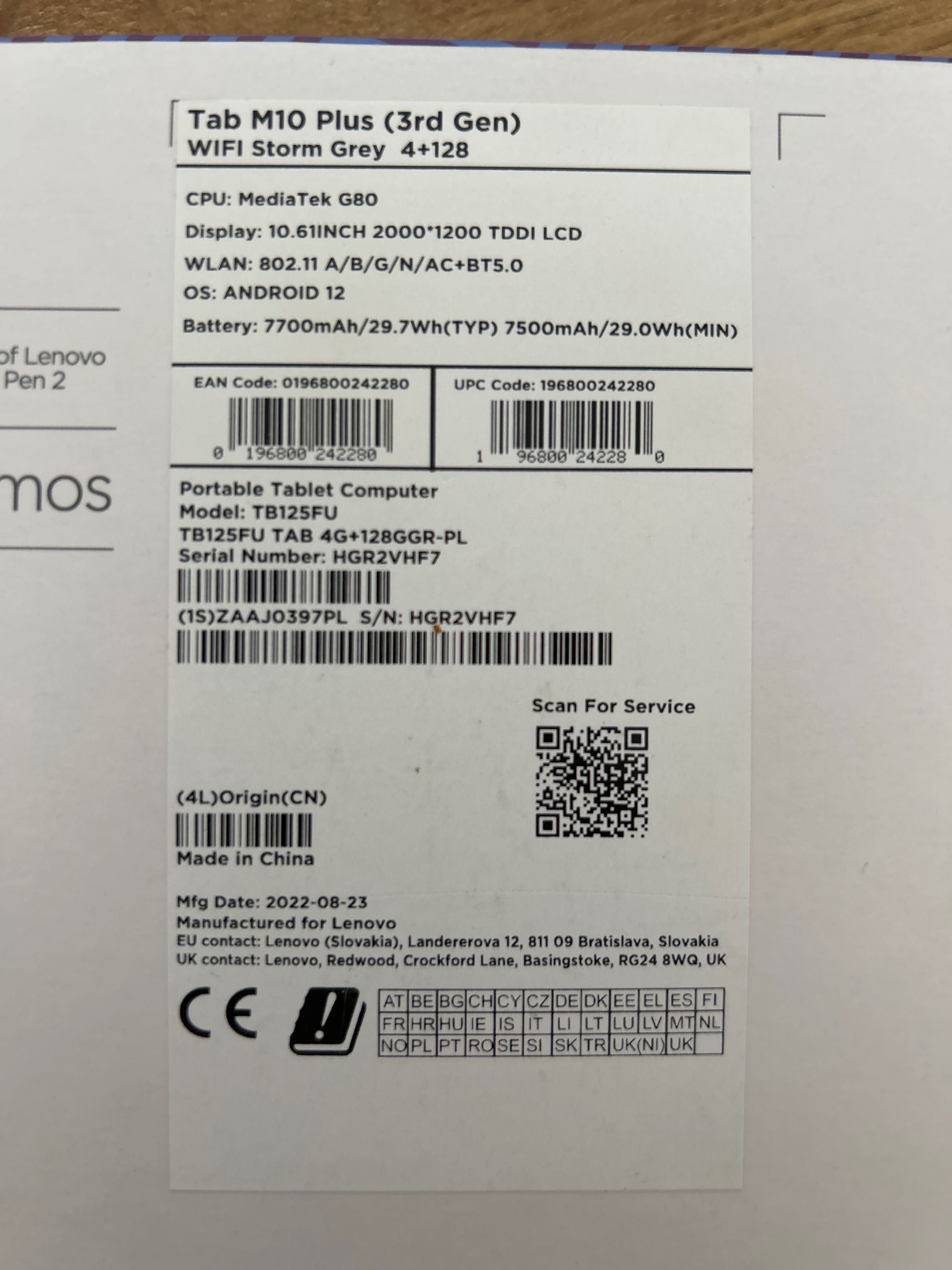 Tablet Lenovo tab m10 plus