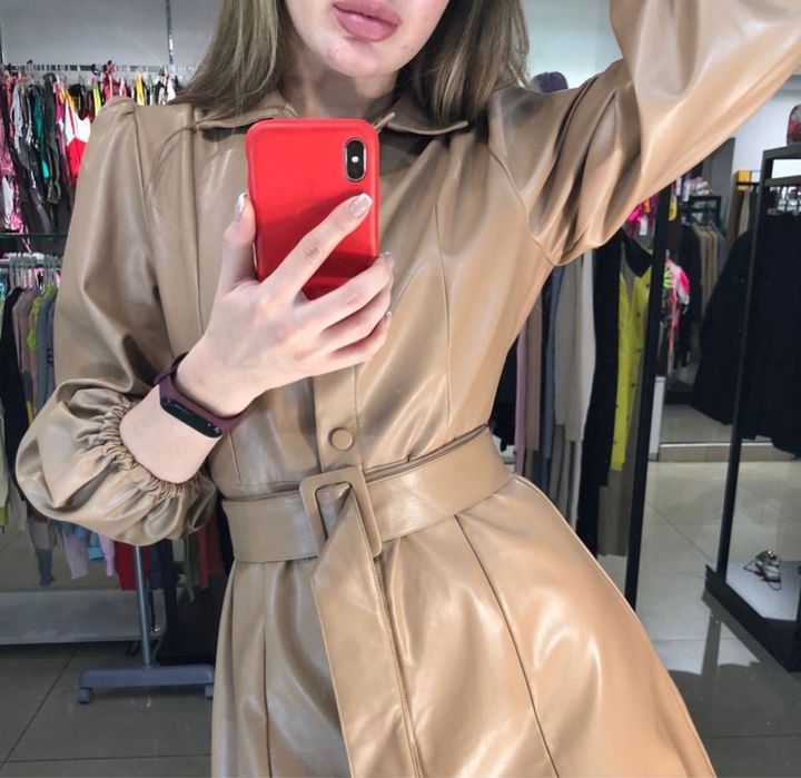 Плаття сукня з екошкіри