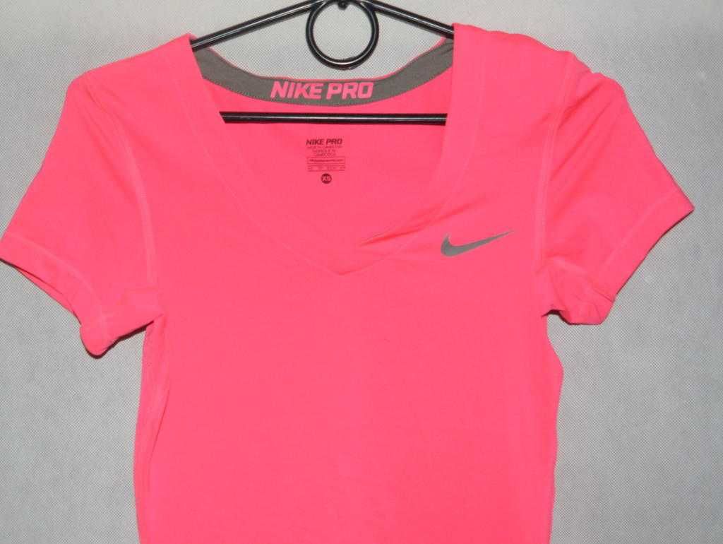 Neonowa różowa koszulka Nike pro XS