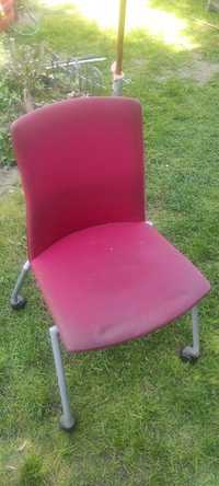 Krzesła (2)na kółkach metalowe solidne