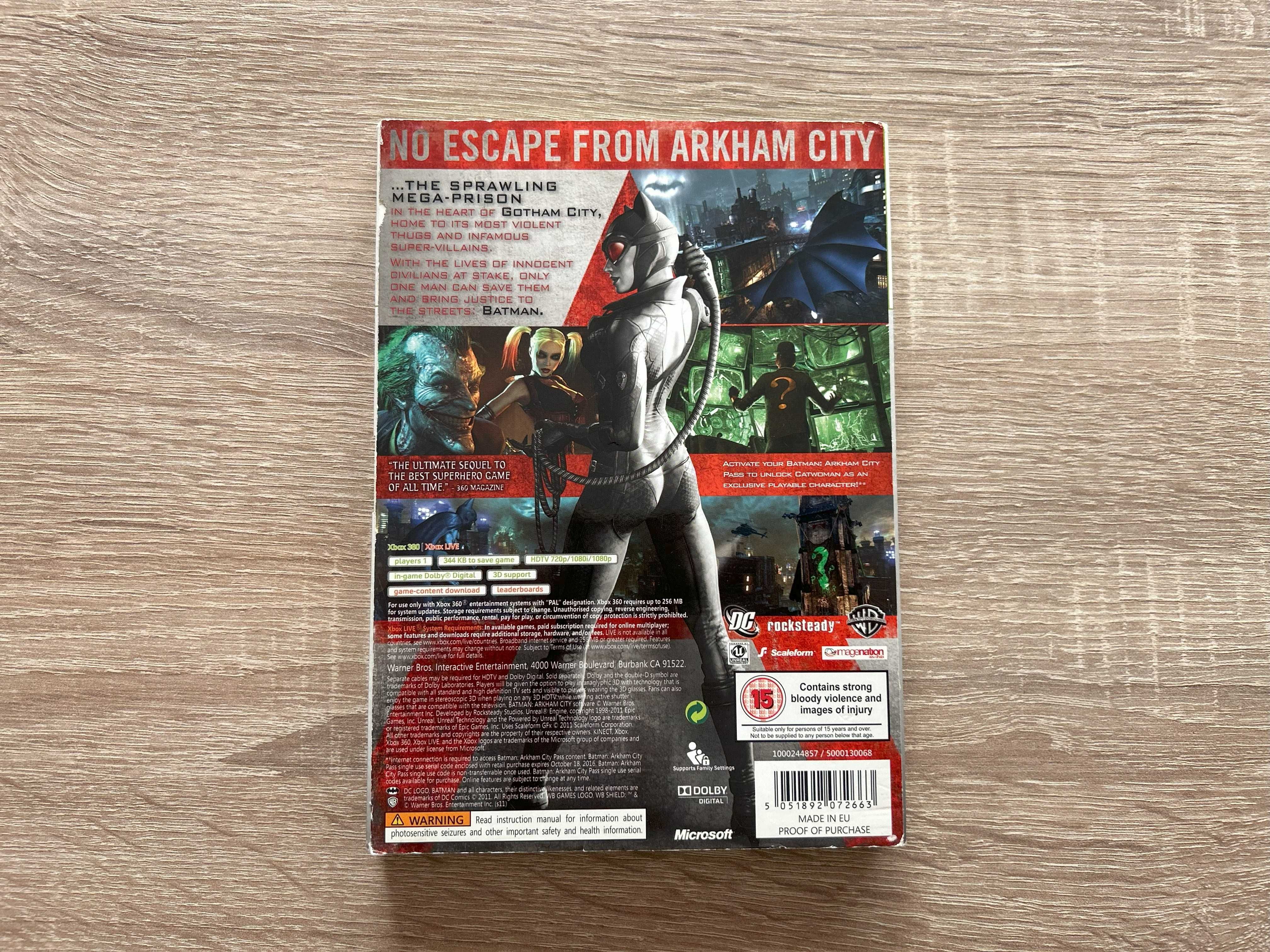 Batman: Arkham City - Xbox 360 - PL - stan Używany, sprawny 100%
