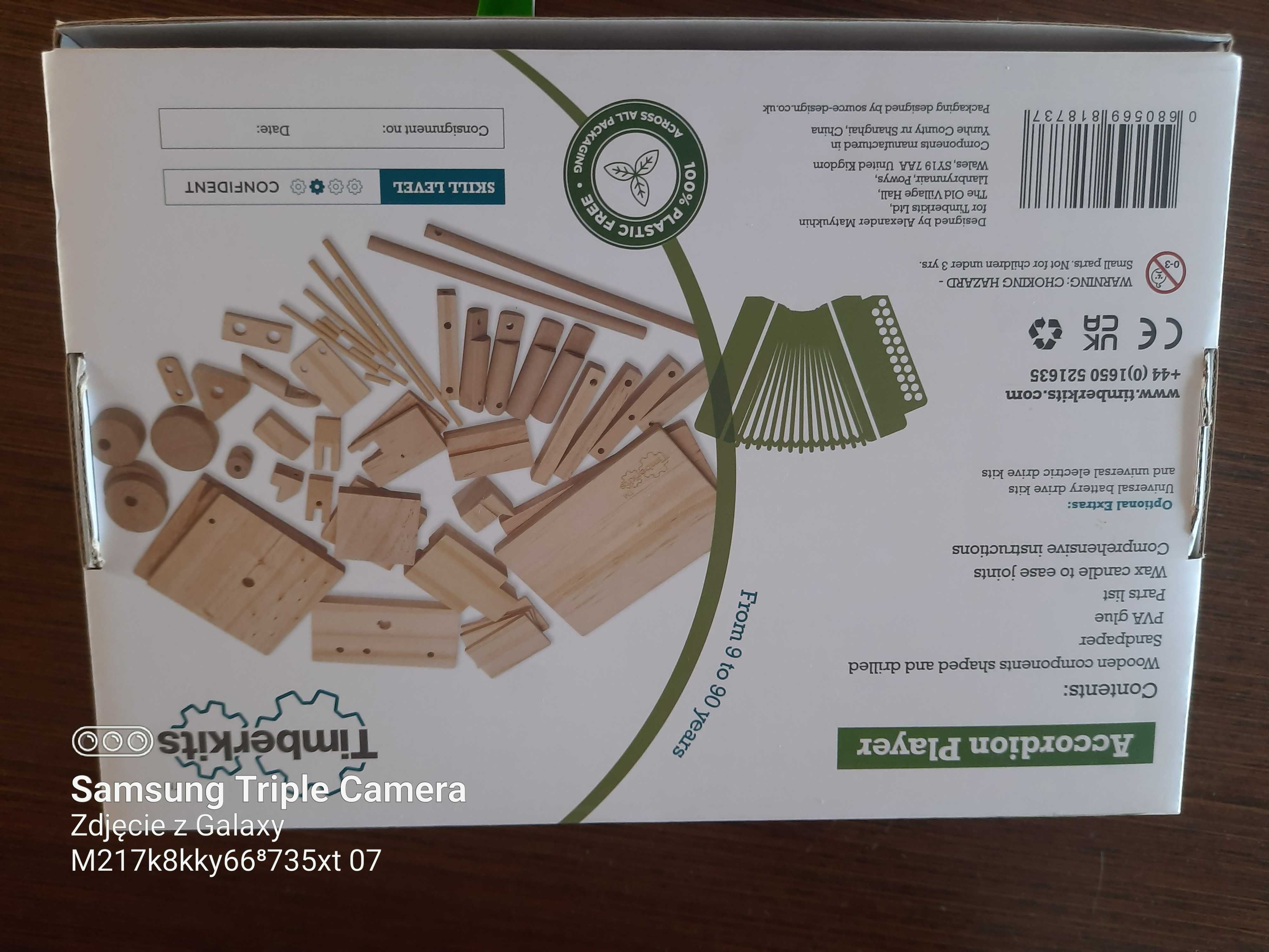 Akordeon Timberkits Player drewniane przenoszenie modelu