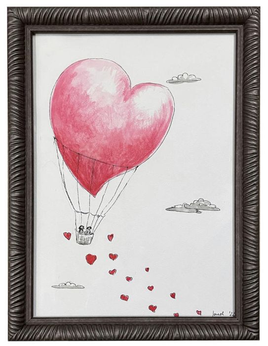 Ilustracja, obrazek, prezent, miłość