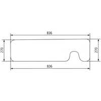 szyba tylna dolna bezbarwna z wycięciem Case XL 745 , 844 , 856 ACX271