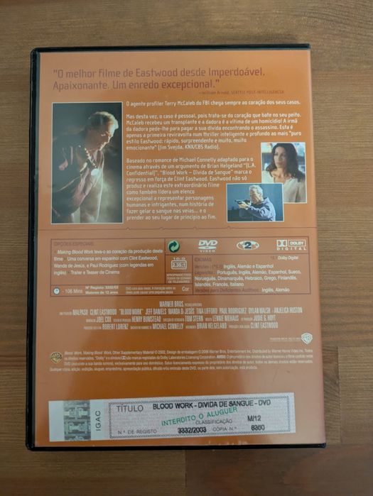 DVD " Divida de Sangue " 2002 (Como Novo)