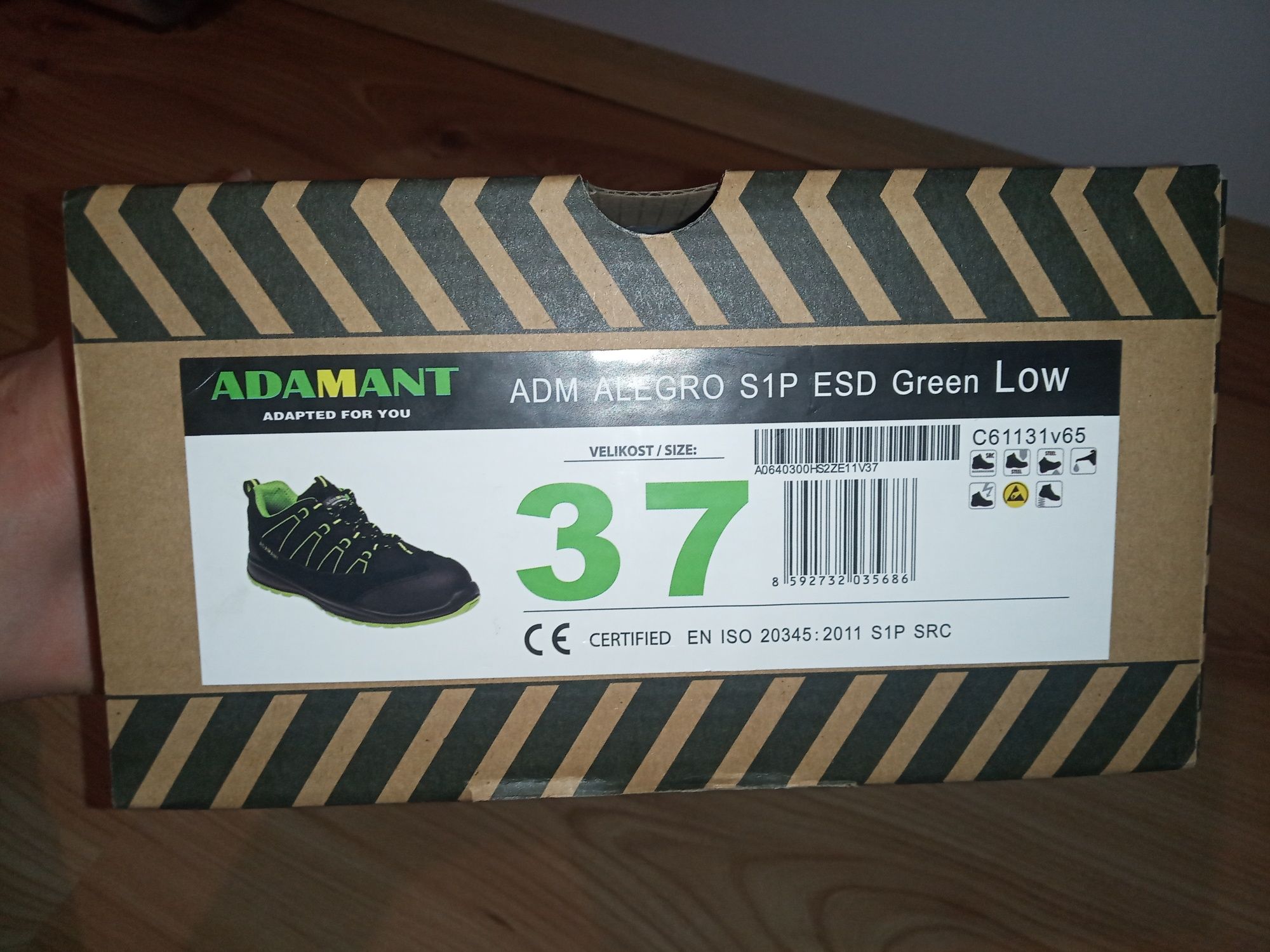 Buty robocze r. 37 ADM Alegro S1P ESD Green Low C61131V65