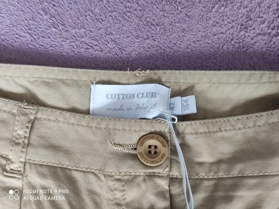 Spodnie materiałowe chinosy beżowe Cotton Club rozm. 42