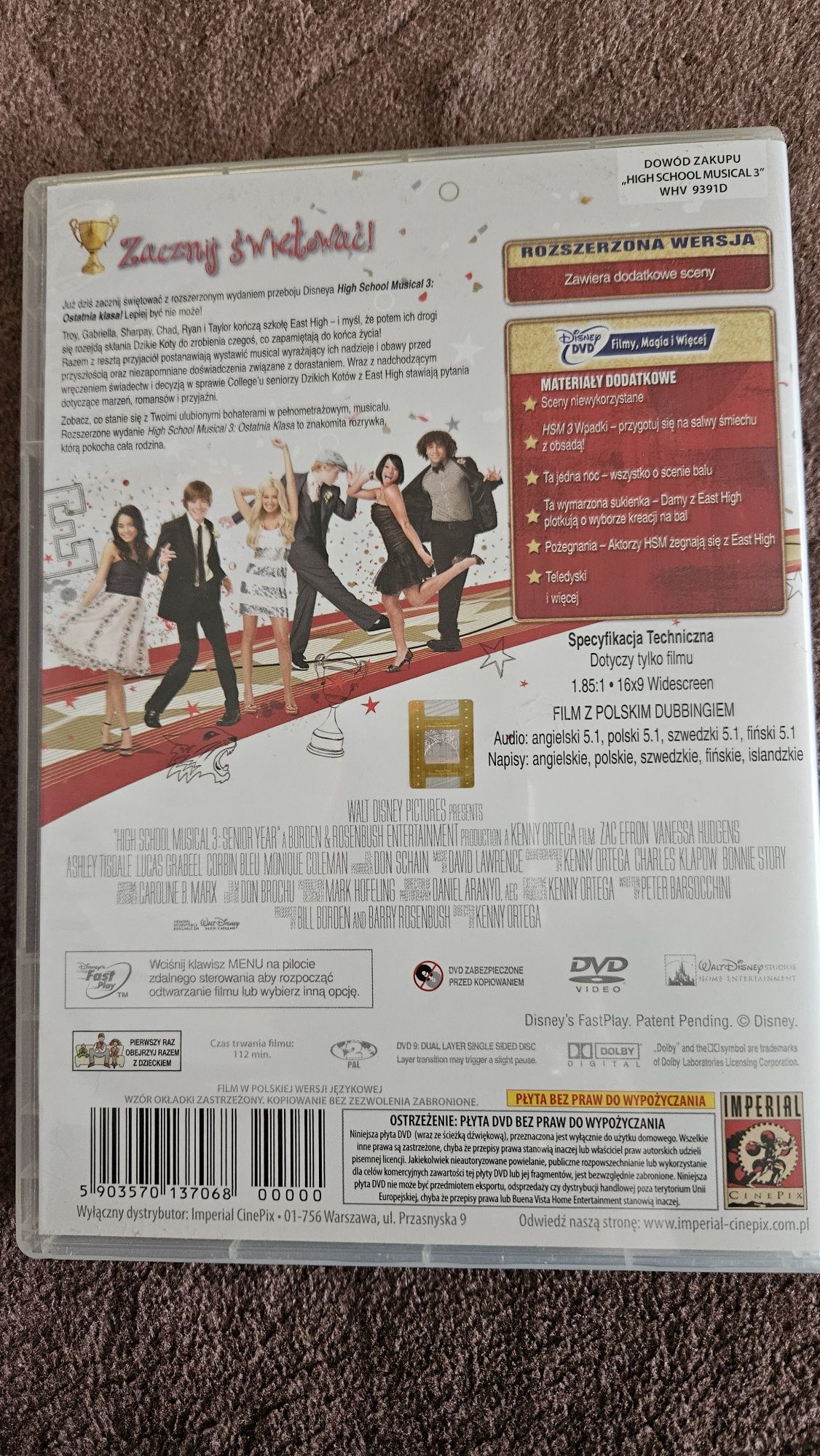 High School Musical 3 film DVD