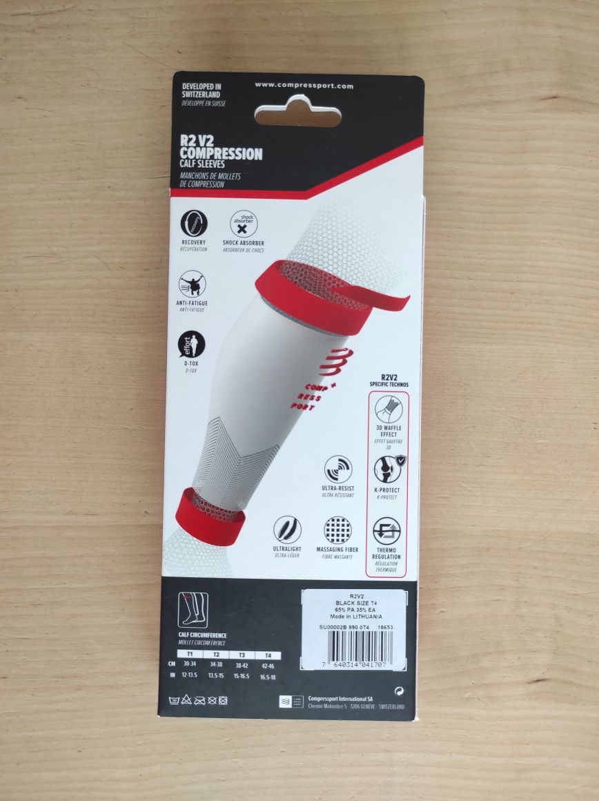 Opaski kompresyjne na łydki - Compressport R2V2 - T4