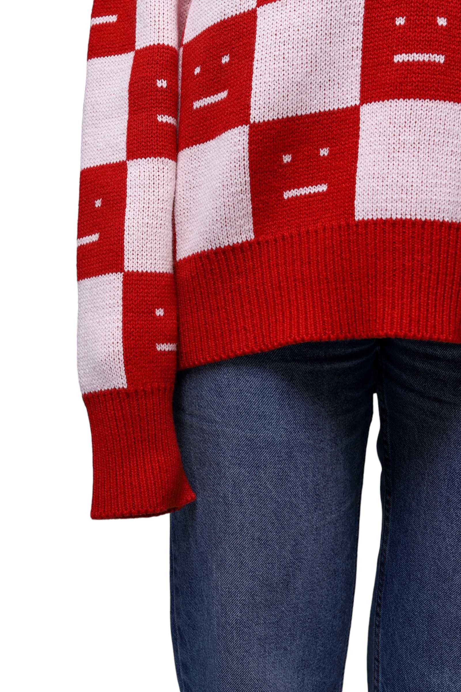 Светр Acne Studios Face Maglia jacquard wool sweater Red
