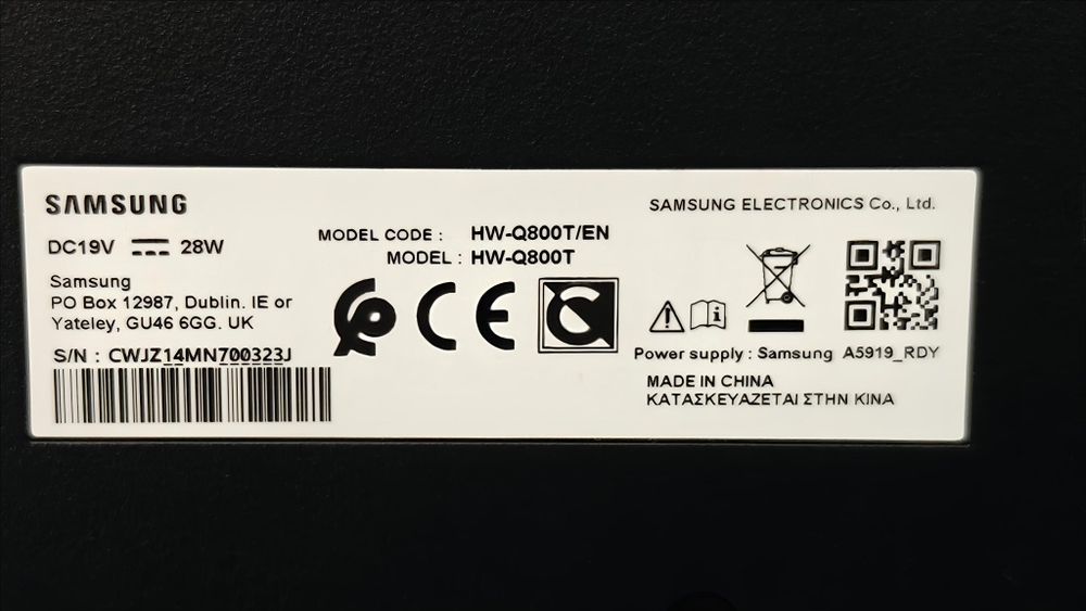 Samsung soundbar HW- Q800T plus SWA- 9100S
