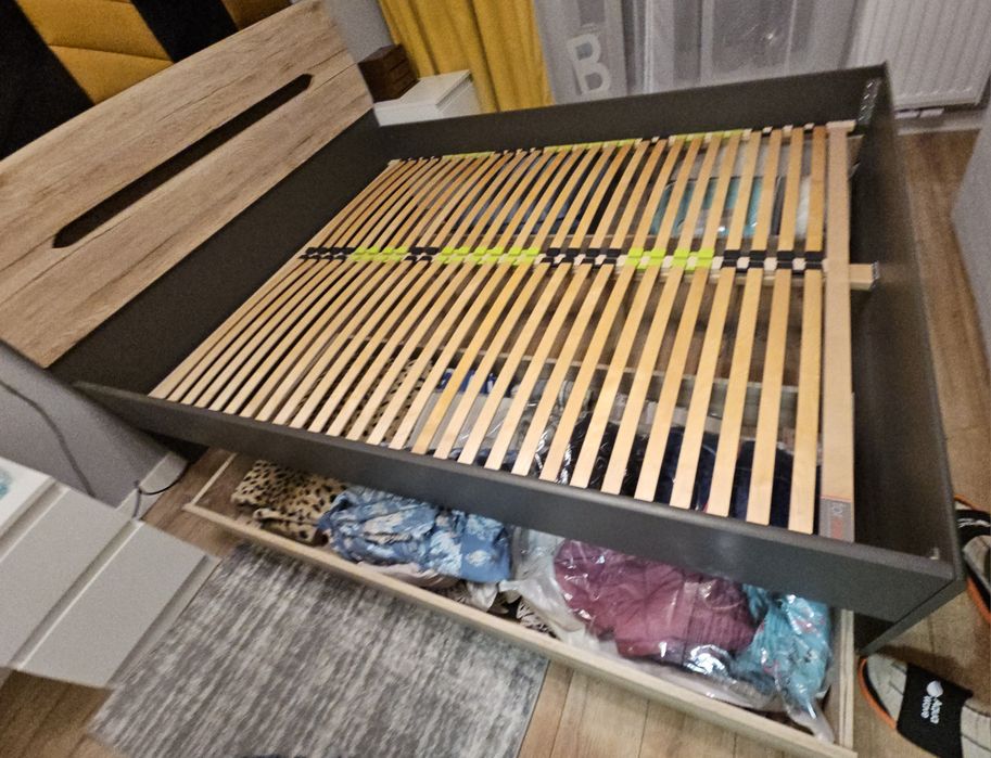 Rama łóżka 160x200 Elpasso BRW + stelaż+materac