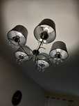 Lampa salon czarne abażury sopelki krysztaly