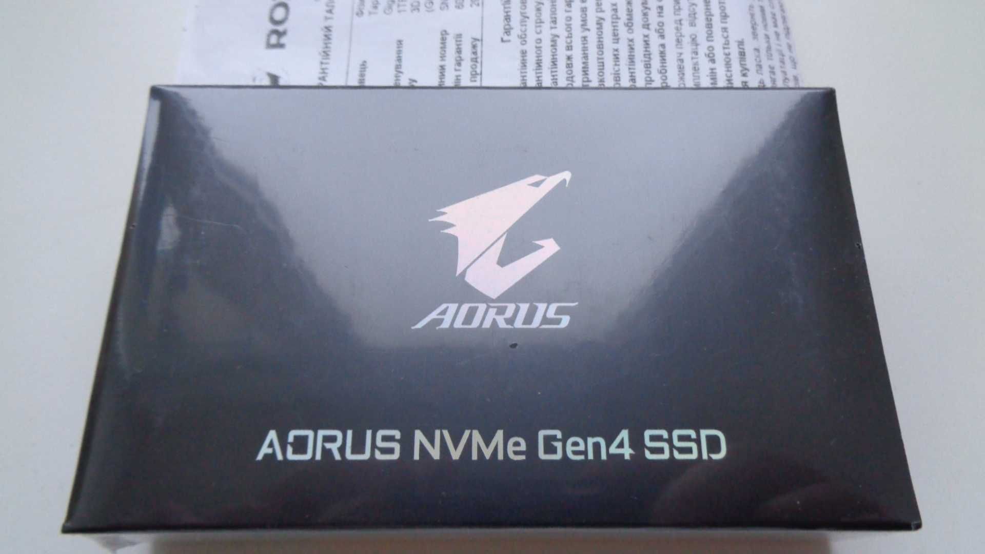 SSD Gigabyte Aorus NVMe Gen4 1TB M.2 2280 NVMe PCIe 4.0 x4 3D NAND TLC