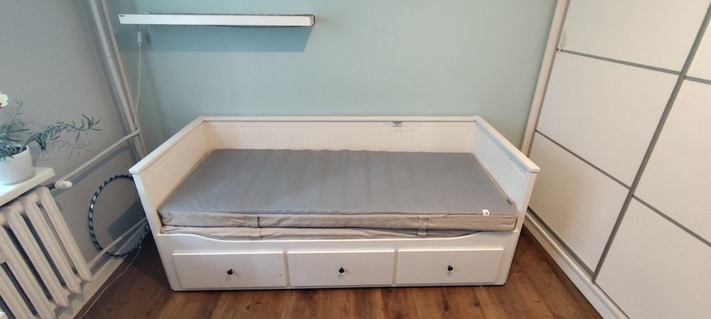 IKEA HEMNES Rama leżanki z 3 szufladami, biały, 80x200 cm
