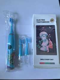 Elektryczna szczoteczka do zębów dla dzieci niebieska. Miękka, wiek 3+