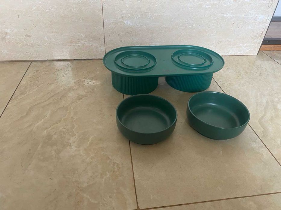 Миска подвійна для тварин на підставці, CLAWCOUNT