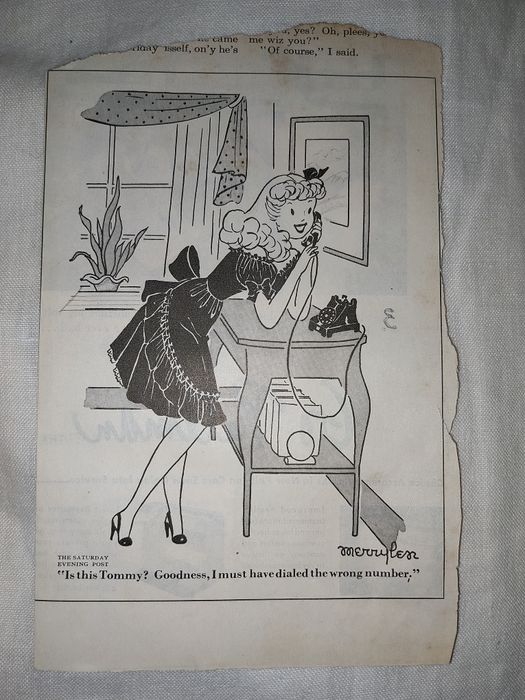 Um recorte de revista original do The Saturday Evening Post, com carto