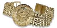 Złota bransoleta męska 14k włoska z greckim wzorem pp022y&mbw004y