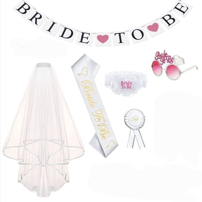 Nowy! Zestaw na wieczór panienski. Welon okulary panna młoda