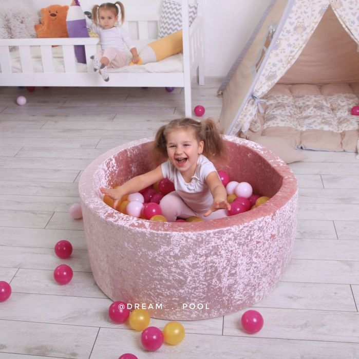 Детский бассейн с шариками и без,сухий басейн рожевий.Післяплата
