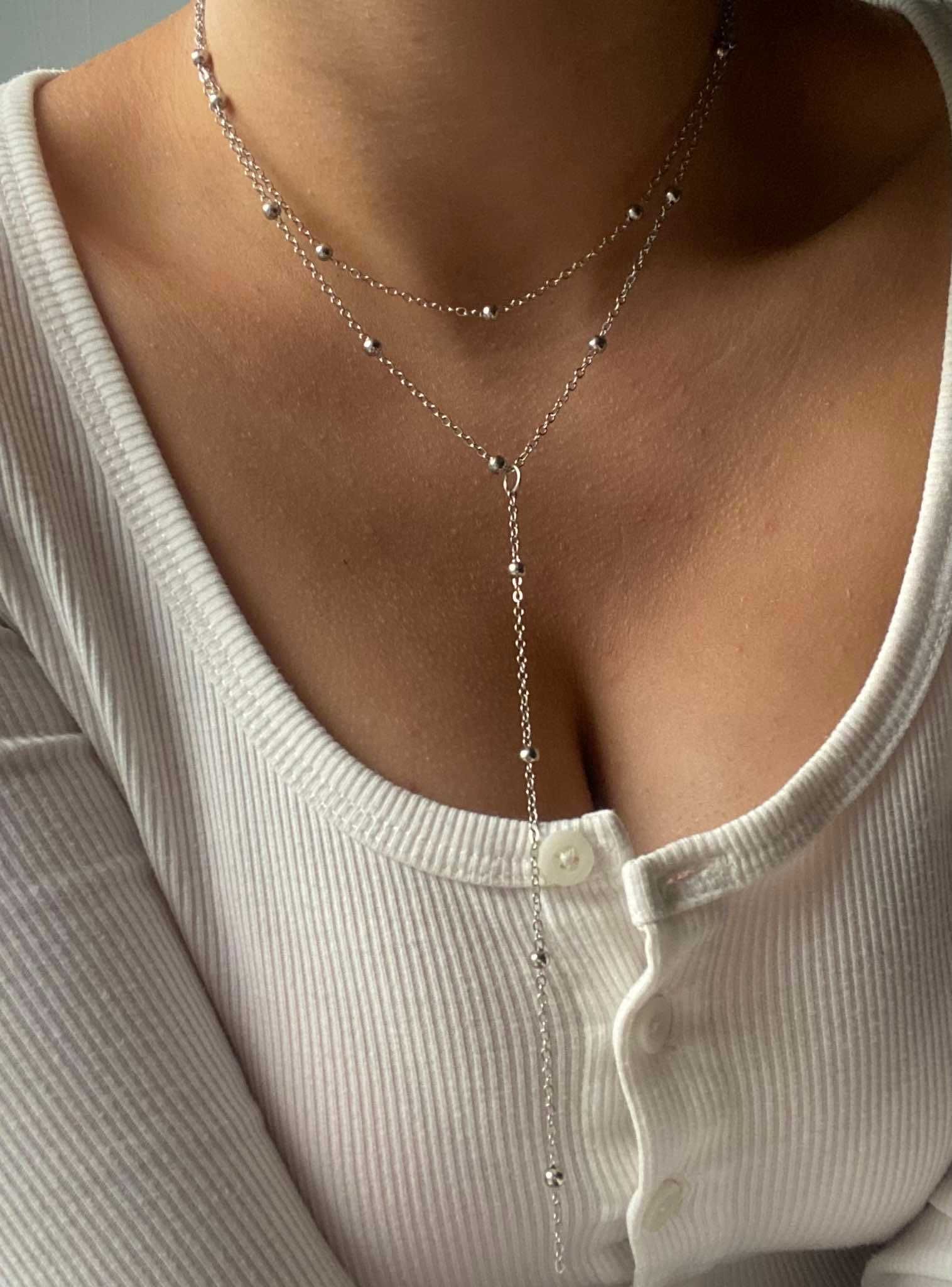 złoty długi naszyjnik wisiorek choker łańcuszek stal