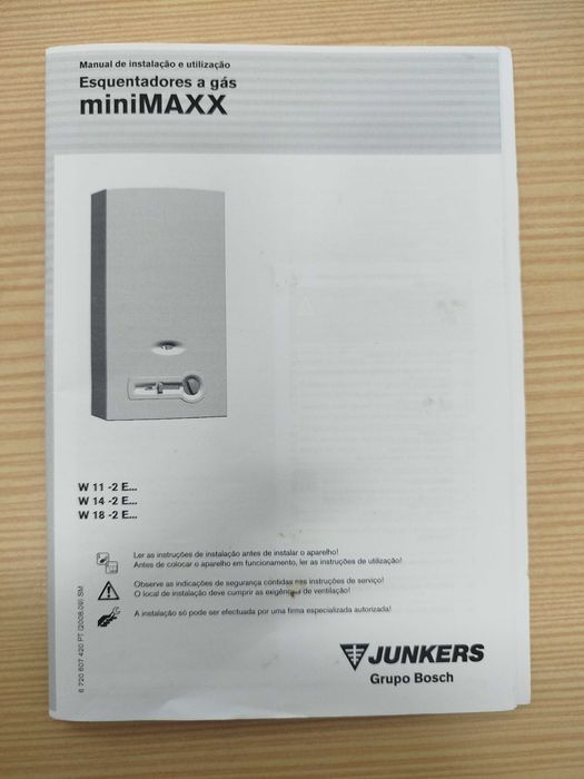 Esquentador a Junkers com arranque a pilhas