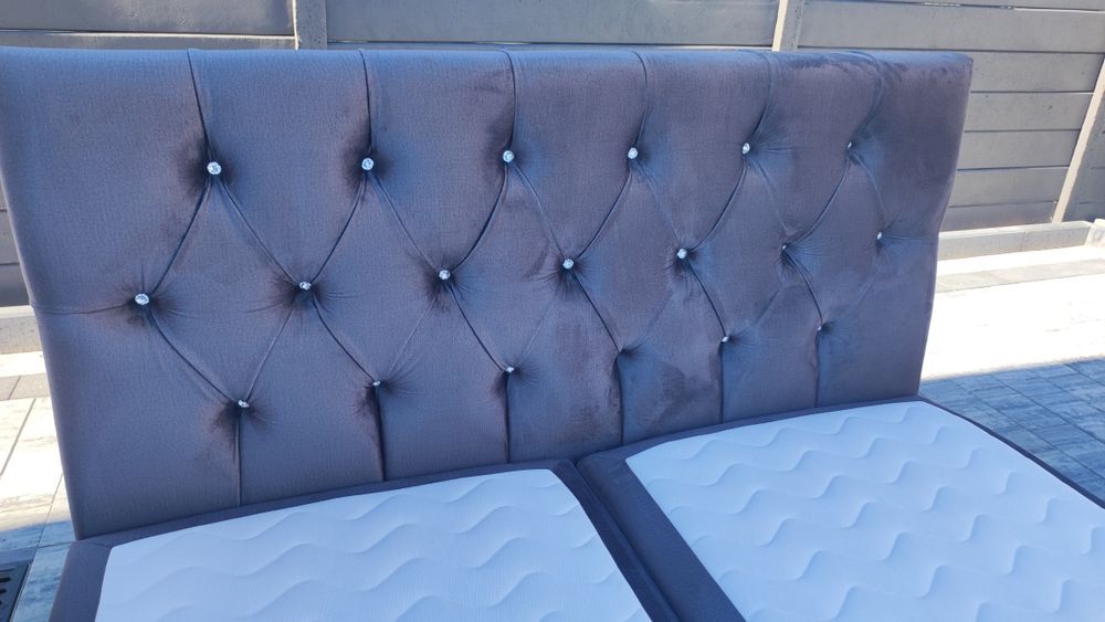 Łóżko Kontynentalne 140x200 materacem Pod wymiar Glamour inne aukcje