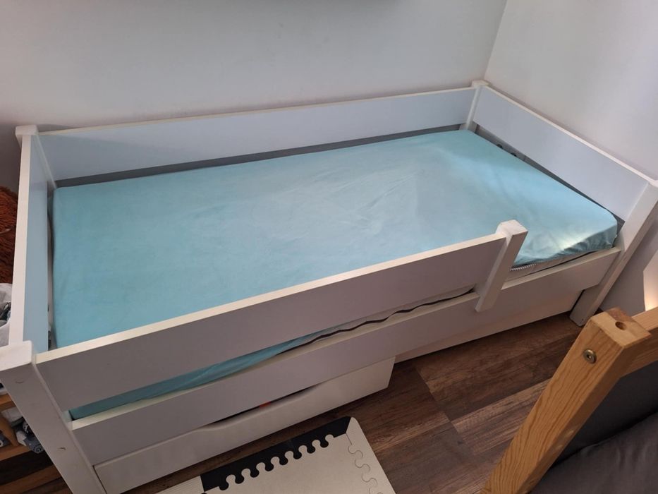 Łóżko dzieciece 140x70 Lukdom z szufladami jak ikea