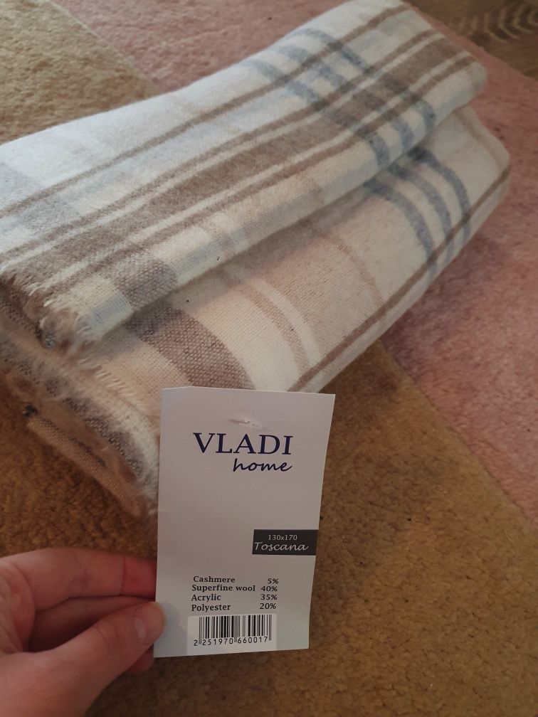 Подарунок Плед Vladi "Кашемір / Тоскана" біл-беж-кор 130*170