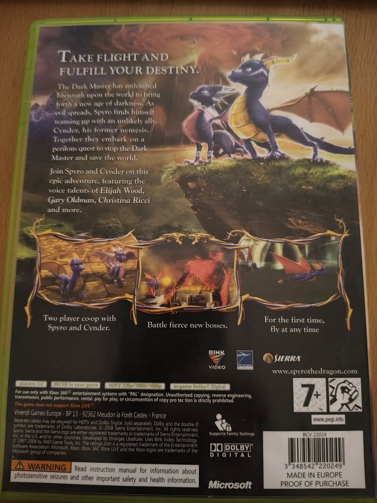 Gra Xbox 360 The Legend of Spyro Dawn of The Dragon