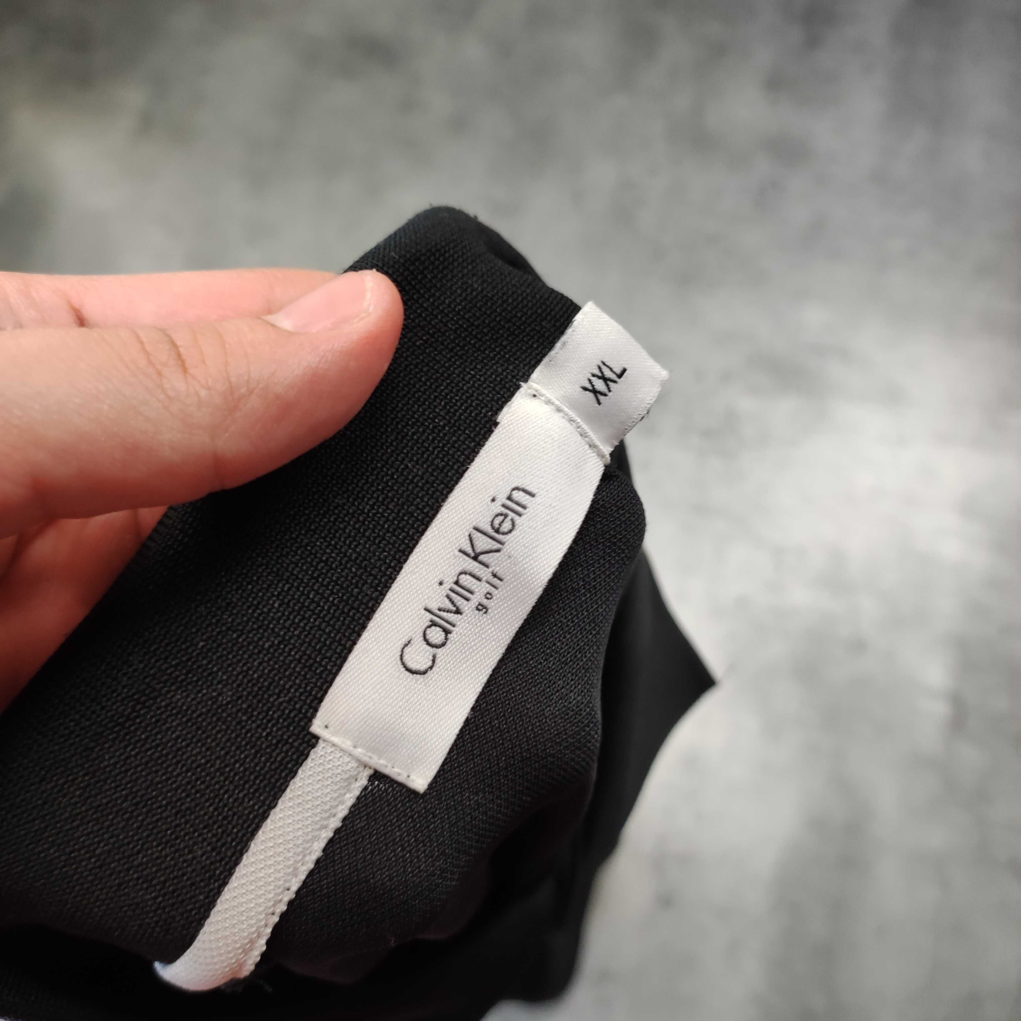 MĘSKA Koszulka Elegancka Polo Długi Rękaw Calvin Klein Golf Lekka Logo