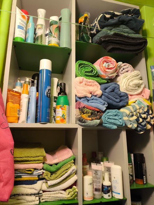 Regał z półkami drewniane szklane