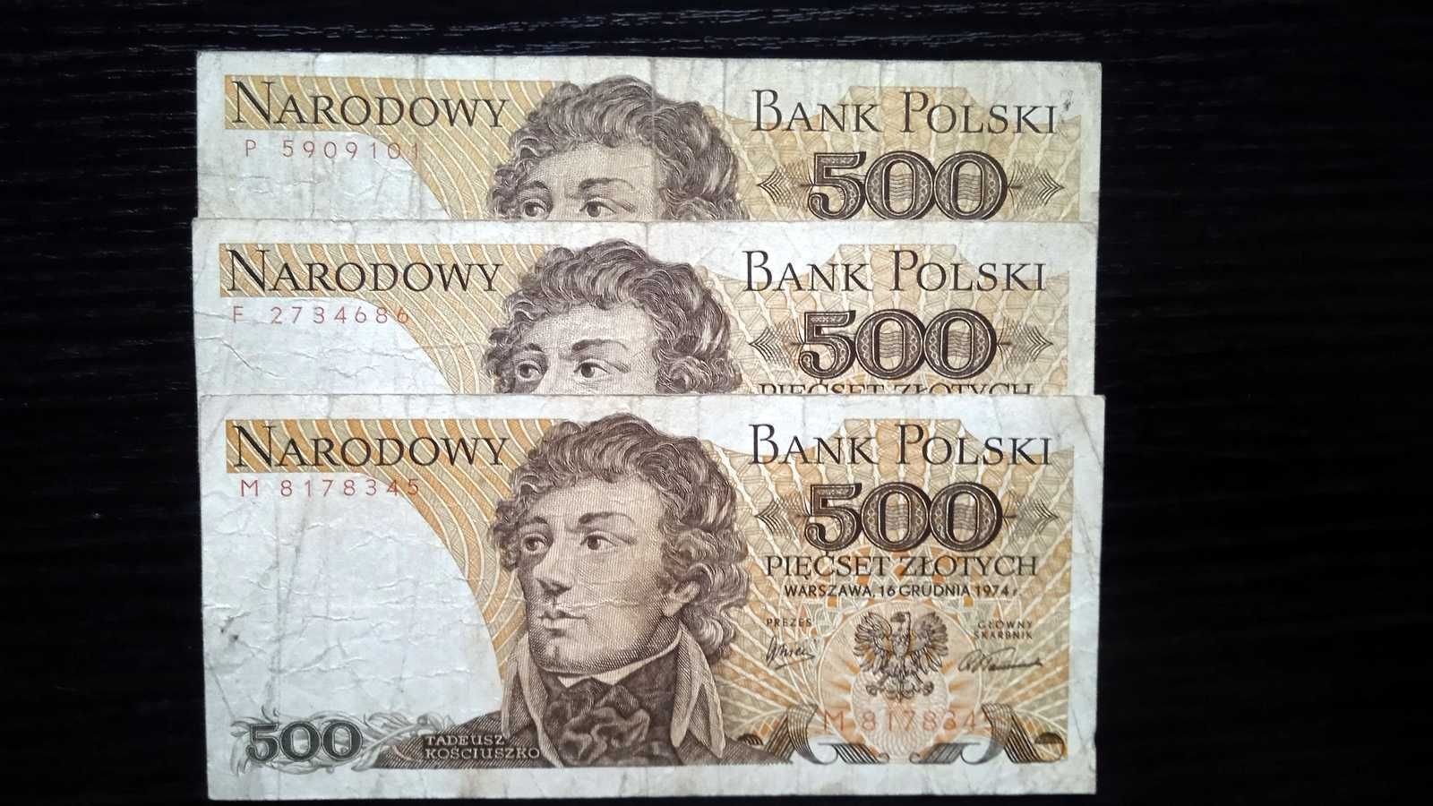 Banknoty 500 zł 1974