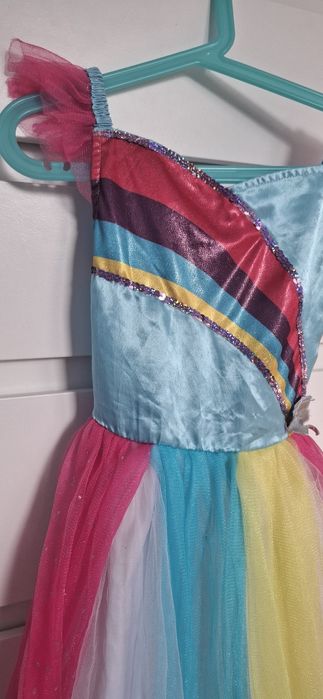 Sukienka kolorowa jednorozec  tęczowa na karnawal  bal 116