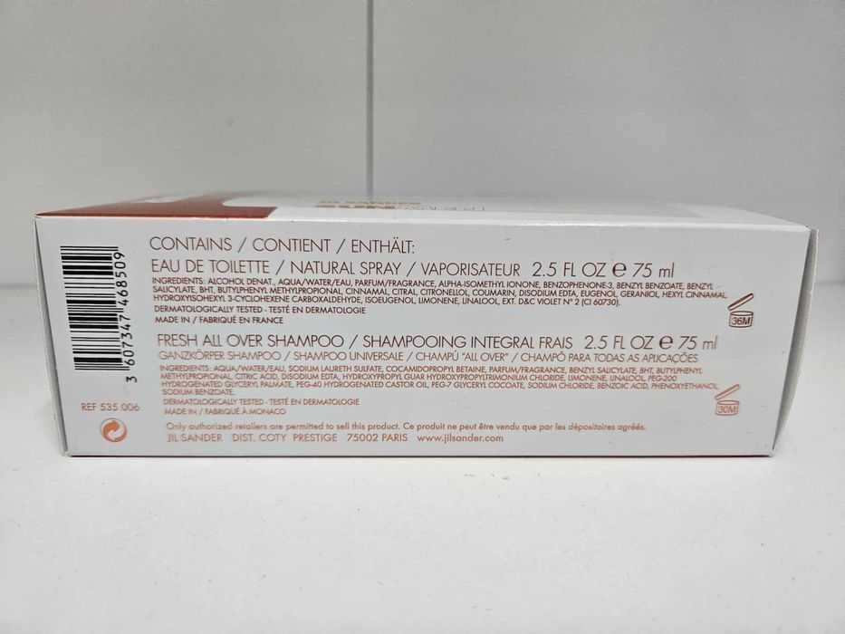 NOWA Męska Woda Toaletowa 75ml + Żel 75ml JIL Sander Sun Men