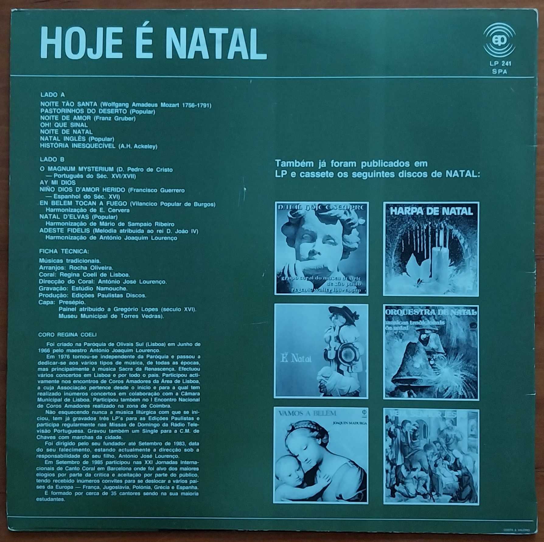 vinil: Coral Regina Coeli “Hoje é Natal”