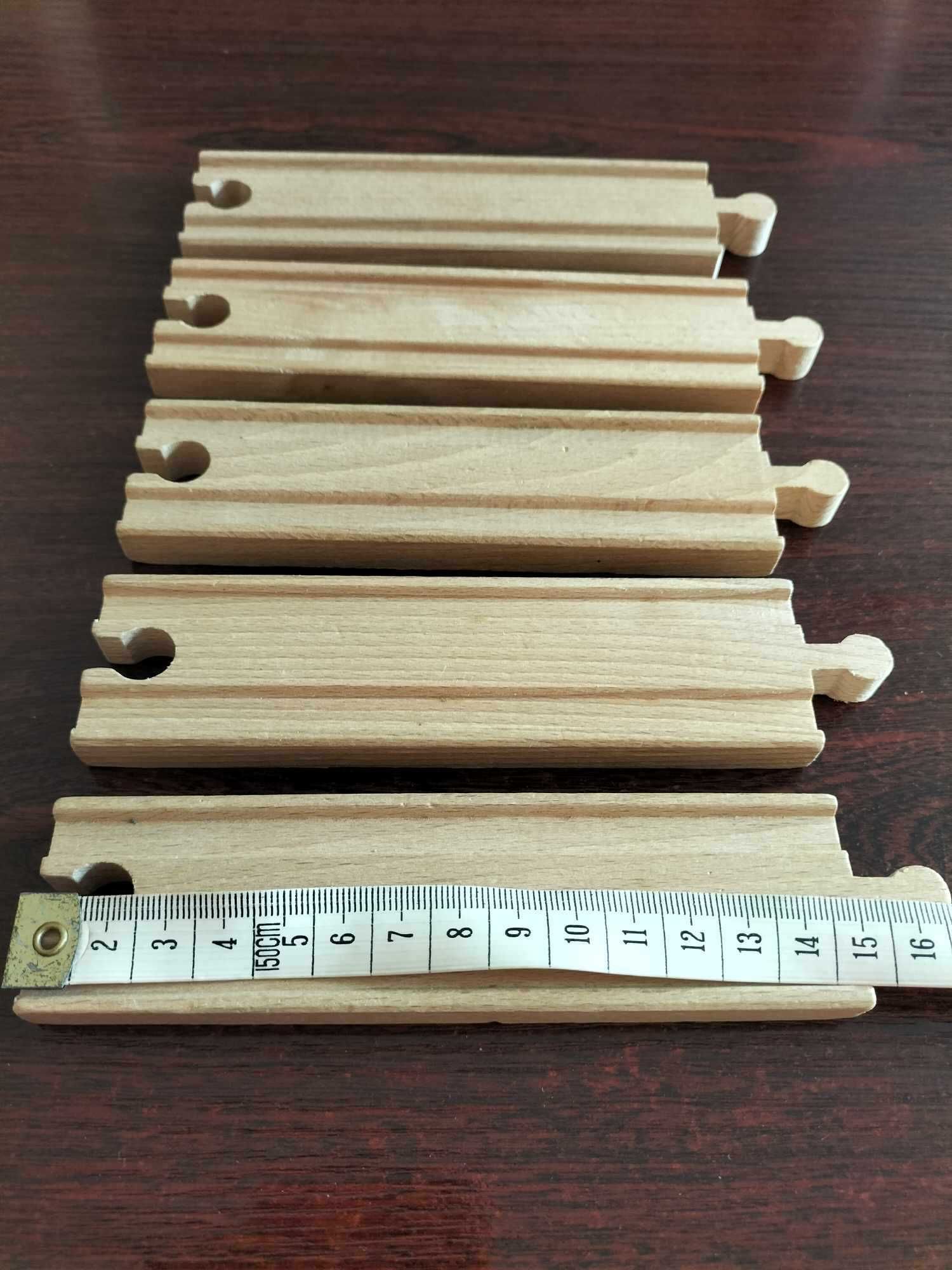 tory drewniane proste 14,5 cm kolejka drewniana - zestaw 5 sztuk