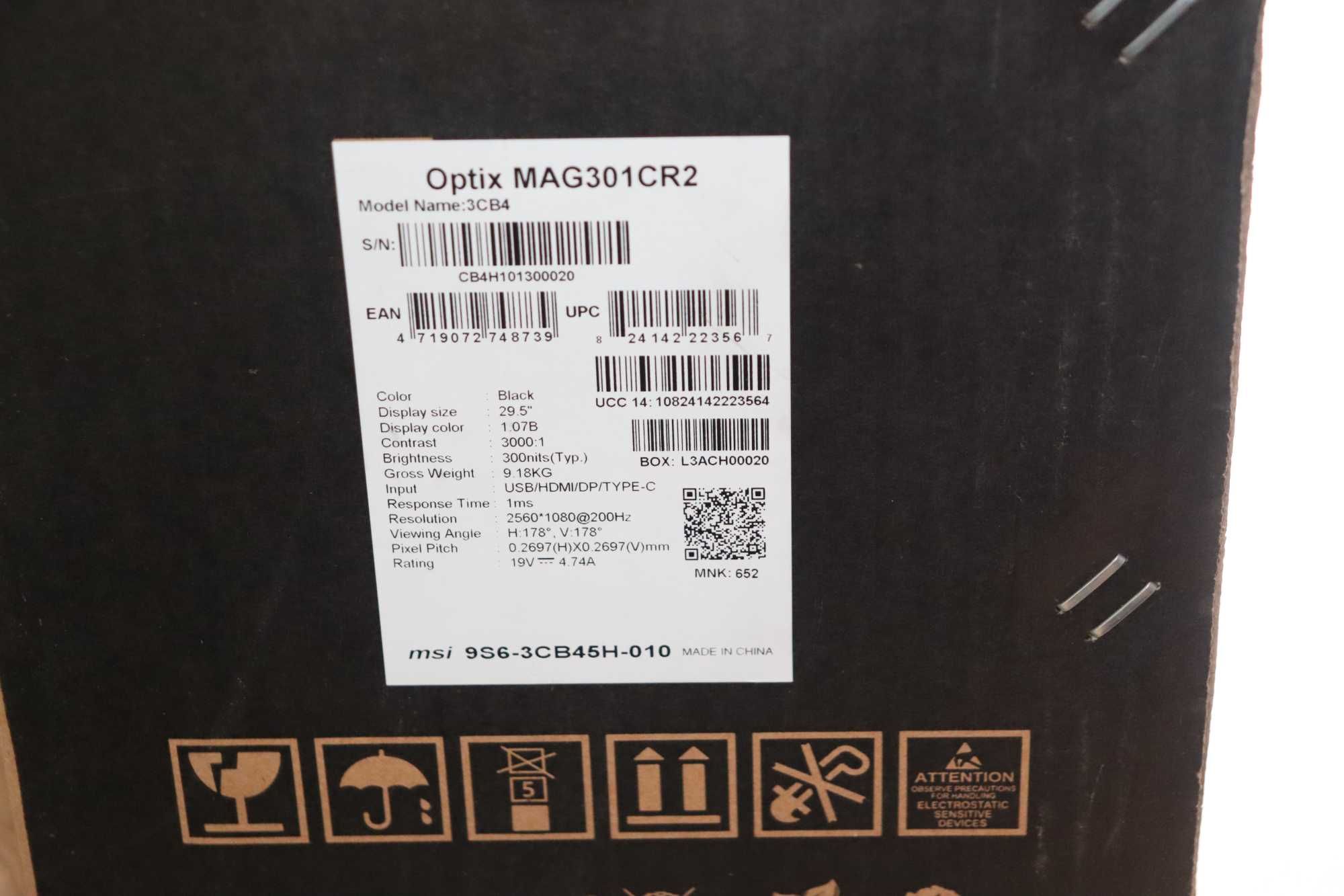 Monitor MSI OPTIX MAG301CR2 Curved WFHD