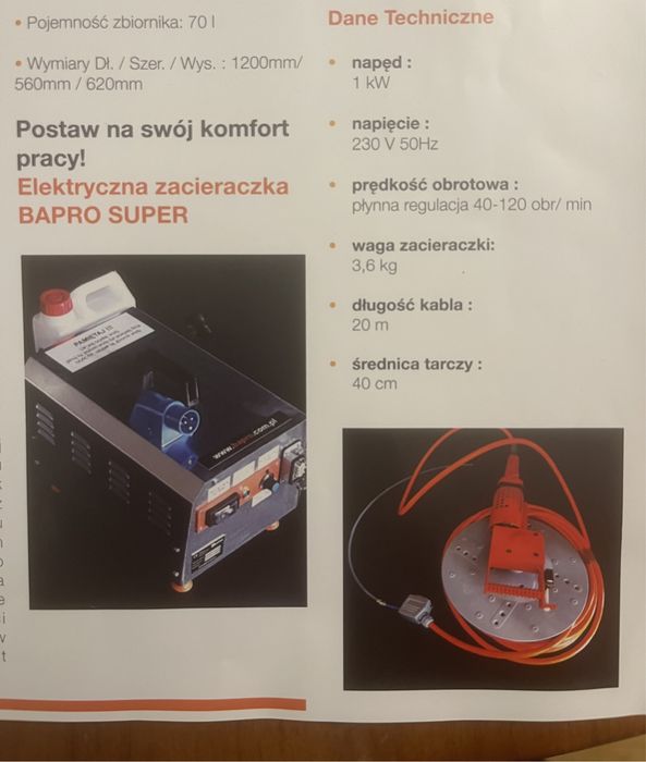 Elektryczna zacieraczka BAPRO SUPER 2008 rok