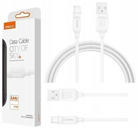 Szybki Przewód Kabel Lightning Do Iphone 1M 12 11 X 8 7 2.4A Recci