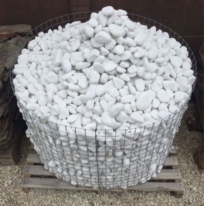 ŚNIEŻNOBIAŁY OTOCZAK GRECKI Biały Kamień Worki Thassos 1-2, 2-4, 3-6