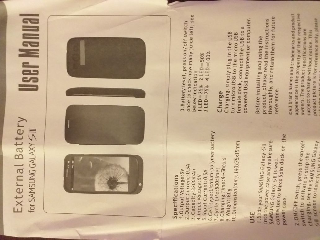 Power case Samsung S3