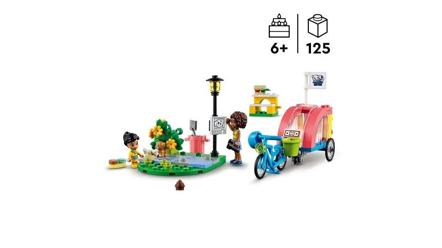 LEGO Friends Игрушечный велосипед для собак-спасателей с щенком. 6+