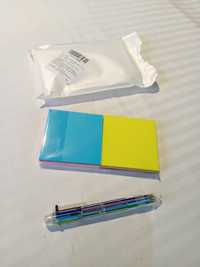 Karteczki samoprzylepne plus długopis 6 kolorów