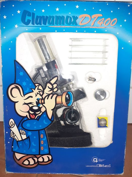 Brinquedo microscópio para crianca com caixa