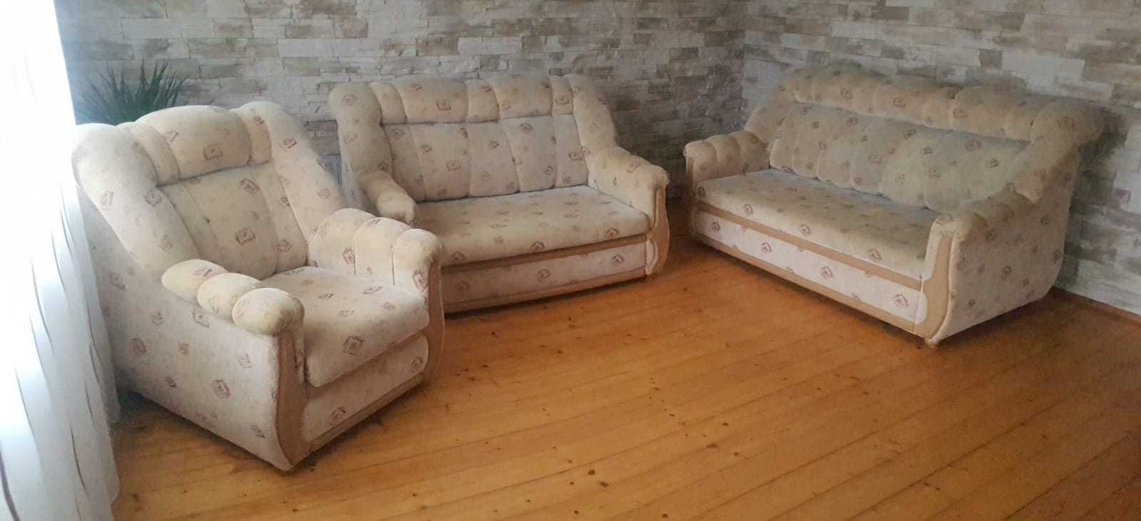 Zestaw wypoczynkowy 3+2+1 meble komplet fotel sofa kanapa łóżko