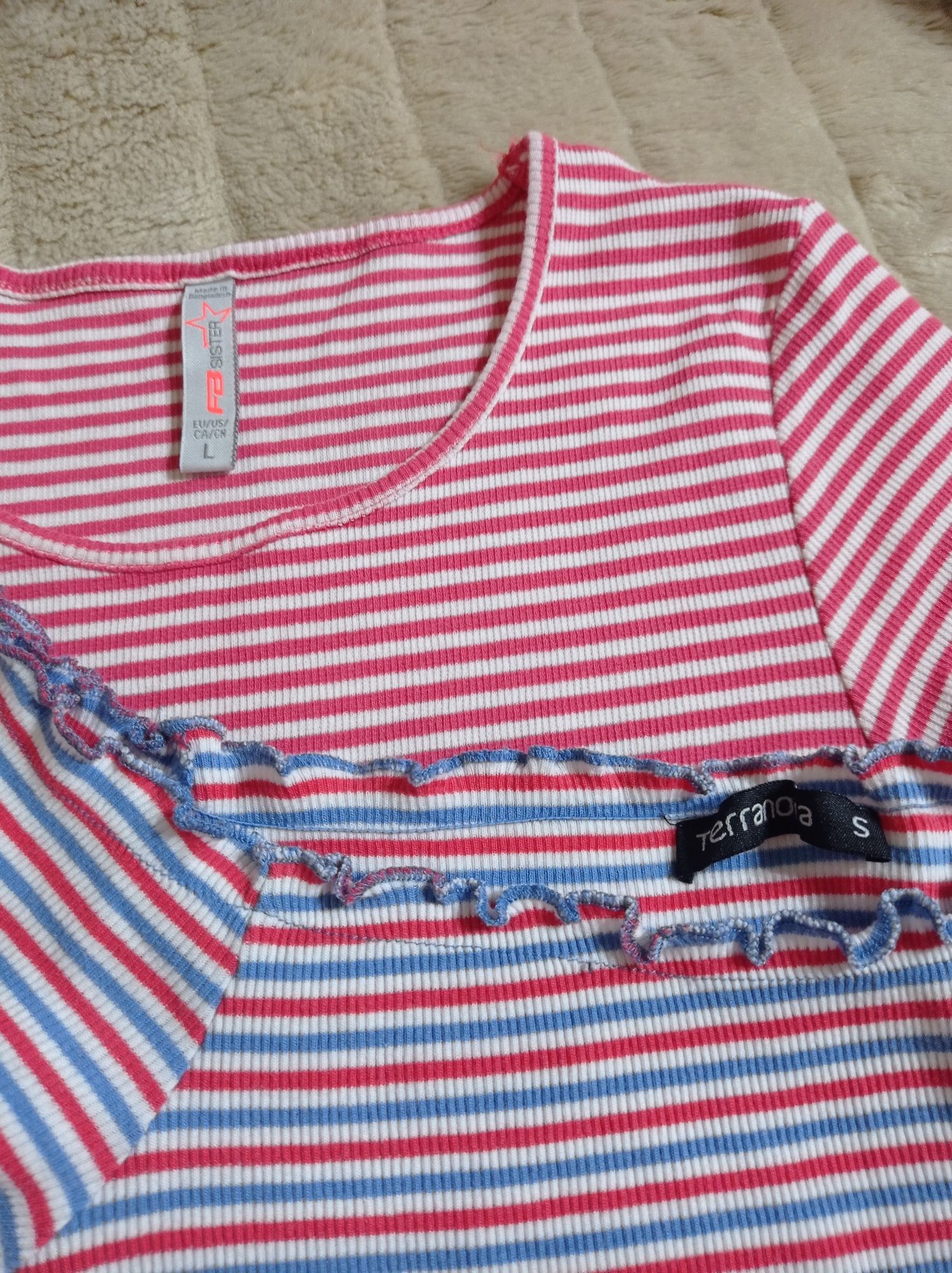 T-shirt, zestaw w paski S koszulki