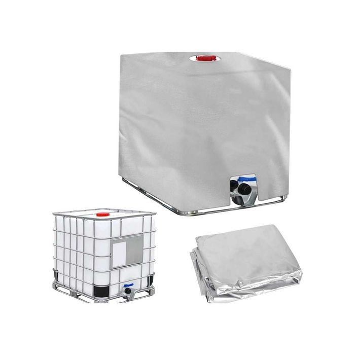 Pokrowiec ochronny na zbiornik IBC mauzer 1000l wodoodporny Srebrny