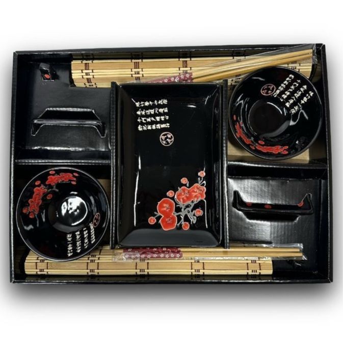 Набір посуду "Квітка гранату" для суші та сашимі 12 предметів